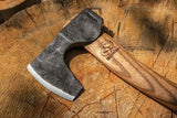 BeaverCraft Bearded Hatchet AX6 For Bushcraft, Forged 1066 Carbon Steel, 3.5in Edge, Ash Handle Leather Sheath by BEAVERCRAFT