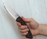 BeaverCraft Dune Fixed Blade BSH1 Outdoor Bushcraft Knife With Satin Scandi Grind 1066 Steel Walnut Handle Full Tang by BEAVERCRAFT