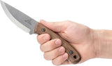 BeaverCraft Bushcraft Knife BSH7 Satin Scandi 1066 Blade Walnut Full Tang Lanyard For Outdoor Enthusiasts by BEAVERCRAFT