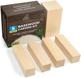 BeaverCraft Five Basswood Carving Blocks BW1 For Beginners Easy Carving And Color Friendly by BEAVERCRAFT