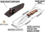 BeaverCraft Camp Fixed Blade Knife CGK1 With Satin Tanto Blade Full Tang Walnut Handle For Campers And Survivalists by BEAVERCRAFT