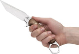 BeaverCraft Camp Fixed Blade Knife CGK1 With Satin Tanto Blade Full Tang Walnut Handle For Campers And Survivalists by BEAVERCRAFT