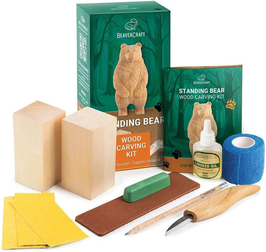 BEAVERCRAFT Standing Bear Carving Kit DIY12 by BEAVERCRAFT
