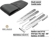 BeaverCraft Throwing Knife Set TK SET1 Three 6 Inch Flat Ground Forged X50CrMoV15 Blades Leather Sheath For Outdoors by BEAVERCRAFT