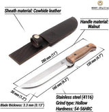 BeaverCraft TLK1 Tactical Fixed Blade Knife With Satin X50CrMoV15 Blade And Walnut Full Tang For Outdoor Survivalists by BEAVERCRAFT