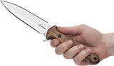 BeaverCraft TLK2 Tactical Fixed Blade Dagger For Outdoor Enthusiasts With Satin Blade Full Tang Walnut by BEAVERCRAFT