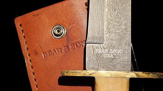 Bear & Son WSB02D Damascus Steel Bowie Fixed Blade Knife by Bear & Son