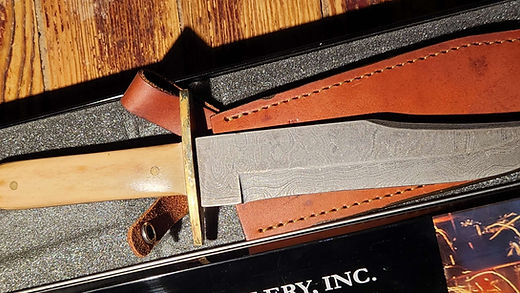 Bear & Son WSB02D Damascus Steel Bowie Fixed Blade Knife