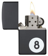 Billiards 8-Ball Zippo Lighter – Black Matte Finish by Zippo