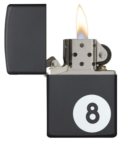 Billiards 8-Ball Zippo Lighter – Black Matte Finish by Zippo