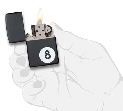 Billiards 8-Ball Zippo Lighter – Black Matte Finish by Zippo