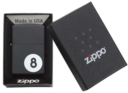 Billiards 8-Ball Zippo Lighter – Black Matte Finish by Zippo