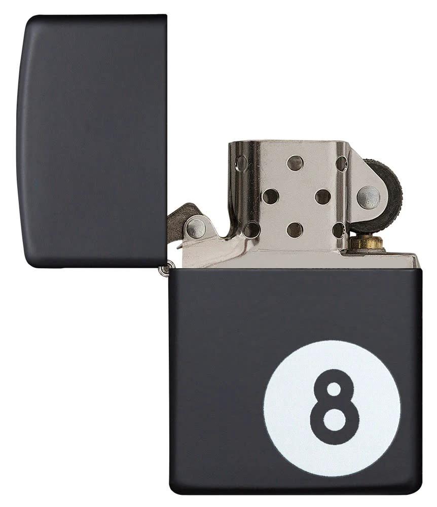 Billiards 8-Ball Zippo Lighter – Black Matte Finish by Zippo