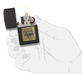 Black Crackle® Gold Zippo® Logo Lighter by Zippo