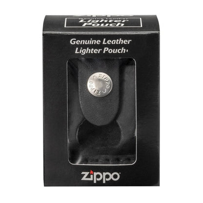 Zippo® Black Leather Lighter Pouch – Thumb Notch by Zippo