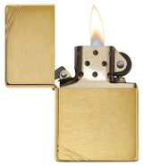 Brushed Brass Vintage Zippo Lighter with Slashes – Classic Design, Reliable Performance by Zippo