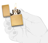 Brushed Brass Vintage Zippo Lighter with Slashes – Classic Design, Reliable Performance by Zippo