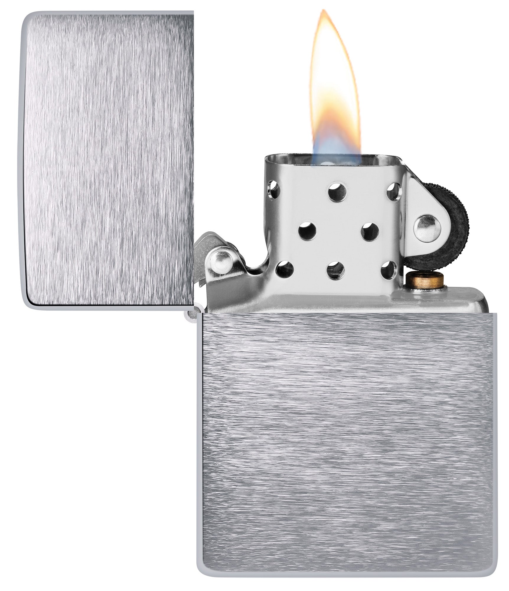 Brushed Chrome Vintage Zippo Lighter – Sleek, Personalized Outdoor Companion