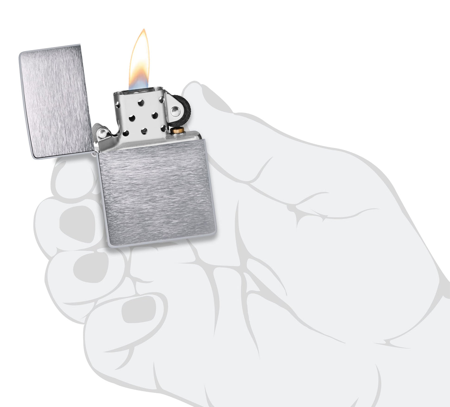 Brushed Chrome Vintage Zippo Lighter – Sleek, Personalized Outdoor Companion