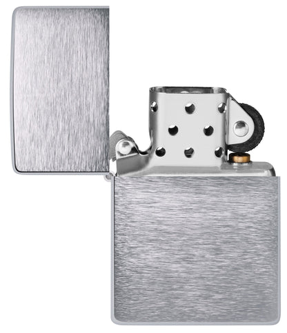 Brushed Chrome Vintage Zippo Lighter – Sleek, Personalized Outdoor Companion