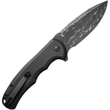 Civivi Praxis Button Lock Damascus EDC Knife With Black Aluminum Handle And Pocket Clip by Civivi