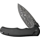 Civivi Praxis Button Lock Damascus EDC Knife With Black Aluminum Handle And Pocket Clip by Civivi
