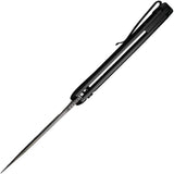 Civivi Praxis Button Lock Damascus EDC Knife With Black Aluminum Handle And Pocket Clip by Civivi