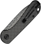 Civivi Elementum Slip Joint Damascus Drop Point Knife for EDC Enthusiasts Premium Carbon Fiber Handle by Civivi