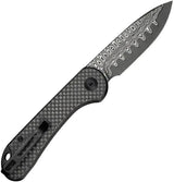 Civivi Elementum Slip Joint Damascus Drop Point Knife for EDC Enthusiasts Premium Carbon Fiber Handle by Civivi