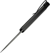 Civivi Elementum Slip Joint Damascus Drop Point Knife for EDC Enthusiasts Premium Carbon Fiber Handle by Civivi
