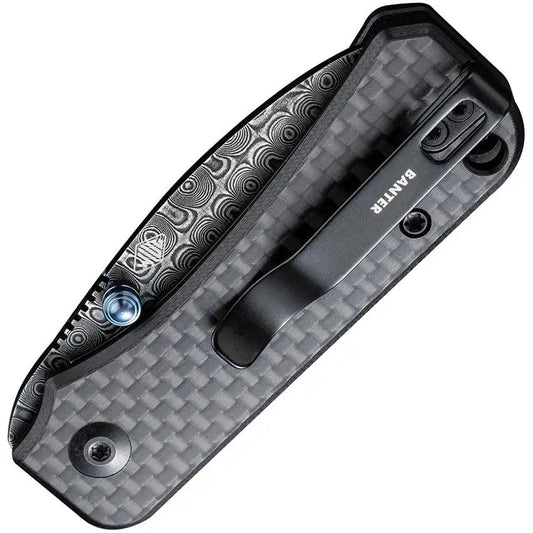 Civivi Baby Banter Liner Lock Folding Knife Damascus Blade Black G10 Twill Carbon Fiber Overlay EDC Ready by Civivi