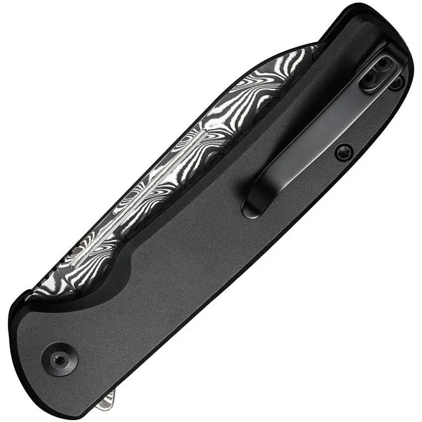 Civivi Chevalier Button Lock Damascus EDC Knife With Three Point Five Inch Blade And Extended Tang by Civivi