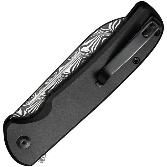 Civivi Chevalier Button Lock Damascus EDC Knife With Three Point Five Inch Blade And Extended Tang by Civivi
