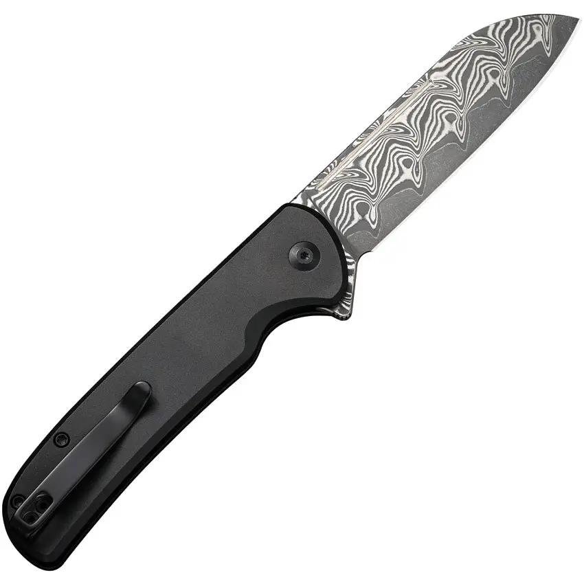 Civivi Chevalier Button Lock Damascus EDC Knife With Three Point Five Inch Blade And Extended Tang by Civivi