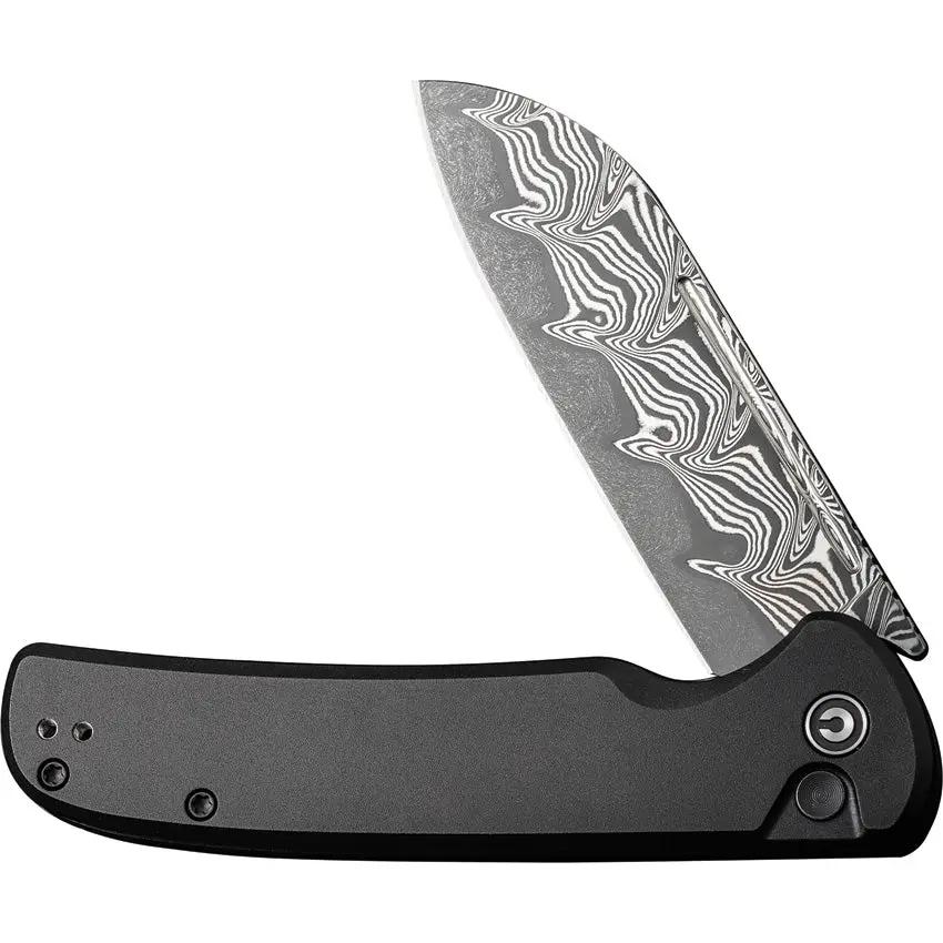 Civivi Chevalier Button Lock Damascus EDC Knife With Three Point Five Inch Blade And Extended Tang by Civivi