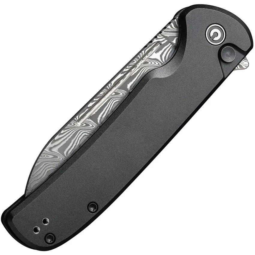 Civivi Chevalier Button Lock Damascus EDC Knife With Three Point Five Inch Blade And Extended Tang by Civivi