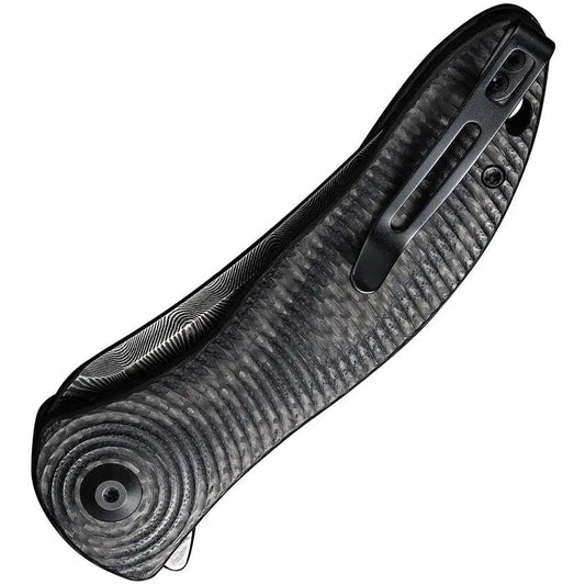 Civivi Synergy3 Linerlock Knife Damascus Trailing Point Blade Carbon Fiber Handle Premium EDC Enthusiasts by Civivi