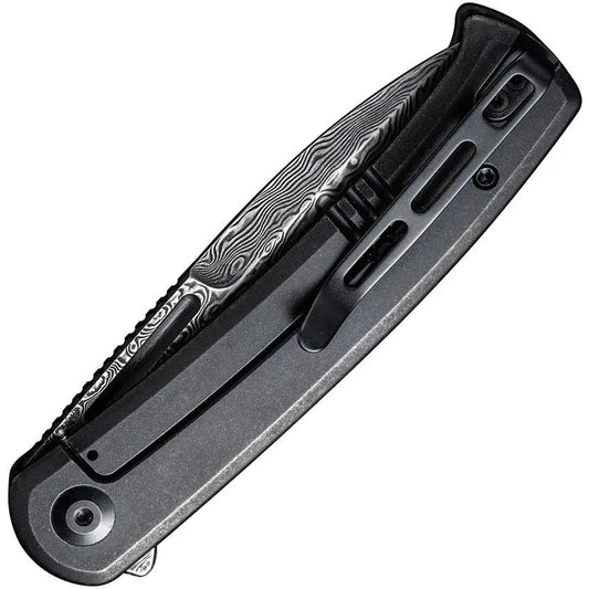 Premium Civivi Cetos Framelock Damascus EDC Knife With Carbon Fiber Handle And Extended Tang by Civivi