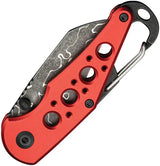 Civivi Pragma Button Lock Knife Damascus Wharncliffe 2.25in Blade Red Aluminum Handle EDC by Civivi
