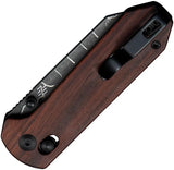 Civivi Yonder Crossbar Lock Knife With Damascus Blade And Guinourtia Wood Handle For EDC Enthusiasts by Civivi