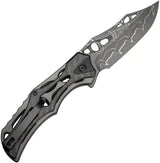 Civivi Biophase Button Lock Damascus Clip Point Knife For EDC Enthusiasts With Premium Carbon Fiber Overlay by Civivi