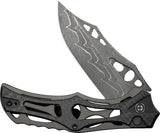 Civivi Biophase Button Lock Damascus Clip Point Knife For EDC Enthusiasts With Premium Carbon Fiber Overlay by Civivi