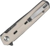Civivi Navo Linerlock Damascus Folding Knife With Ivory G10 Handle And Extended Tang For EDC Enthusiasts by Civivi