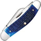 Case Cutlery Sowbelly Corn Cob Jigged Bone Knife With Blue Handle And Three Blades For Collectors by Case Cutlery