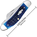 Case Cutlery Sowbelly Corn Cob Jigged Bone Knife With Blue Handle And Three Blades For Collectors by Case Cutlery