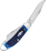 Case Cutlery Sowbelly Corn Cob Jigged Bone Knife With Blue Handle And Three Blades For Collectors by Case Cutlery