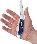 Case Cutlery Sowbelly Corn Cob Jigged Bone Knife With Blue Handle And Three Blades For Collectors by Case Cutlery