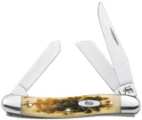 Case Stockman Amber Bone Knife For Collectors With Stainless Clip Sheepsfoot And Spey Blades 3.63 Inch Closed by Case Cutlery