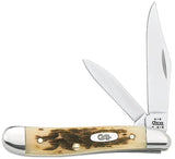 Case Peanut Amber Bone Knife Premium Collectors Edition With Jigged Amber Handle And Stainless Clip And Pen Blades by Case Cutlery