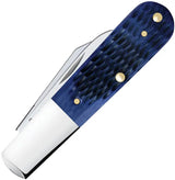 Case Cutlery Barlow Knife Navy Blue Jigged Bone 3.38 Inch Closed With Clip Point And Pen Blades by Case Cutlery